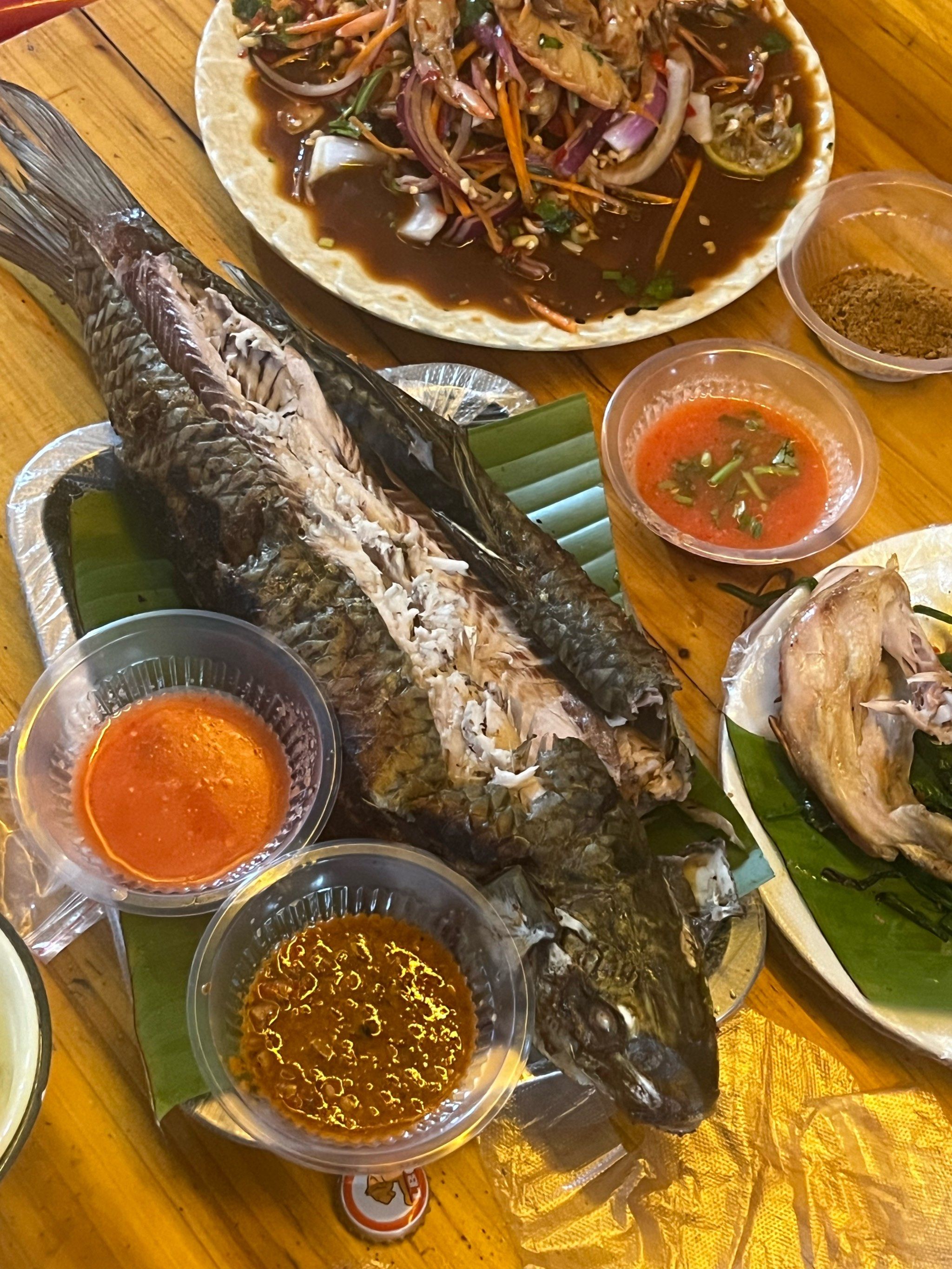 特色烤大鱼
超级大的一条烤鲤鱼95没有任何加工处理(甚至苦胆也没