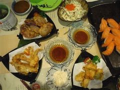 天婦羅蕃薯，天婦羅南瓜、軟殼蟹、蟹肉蟹子-板长寿司(海港城店)