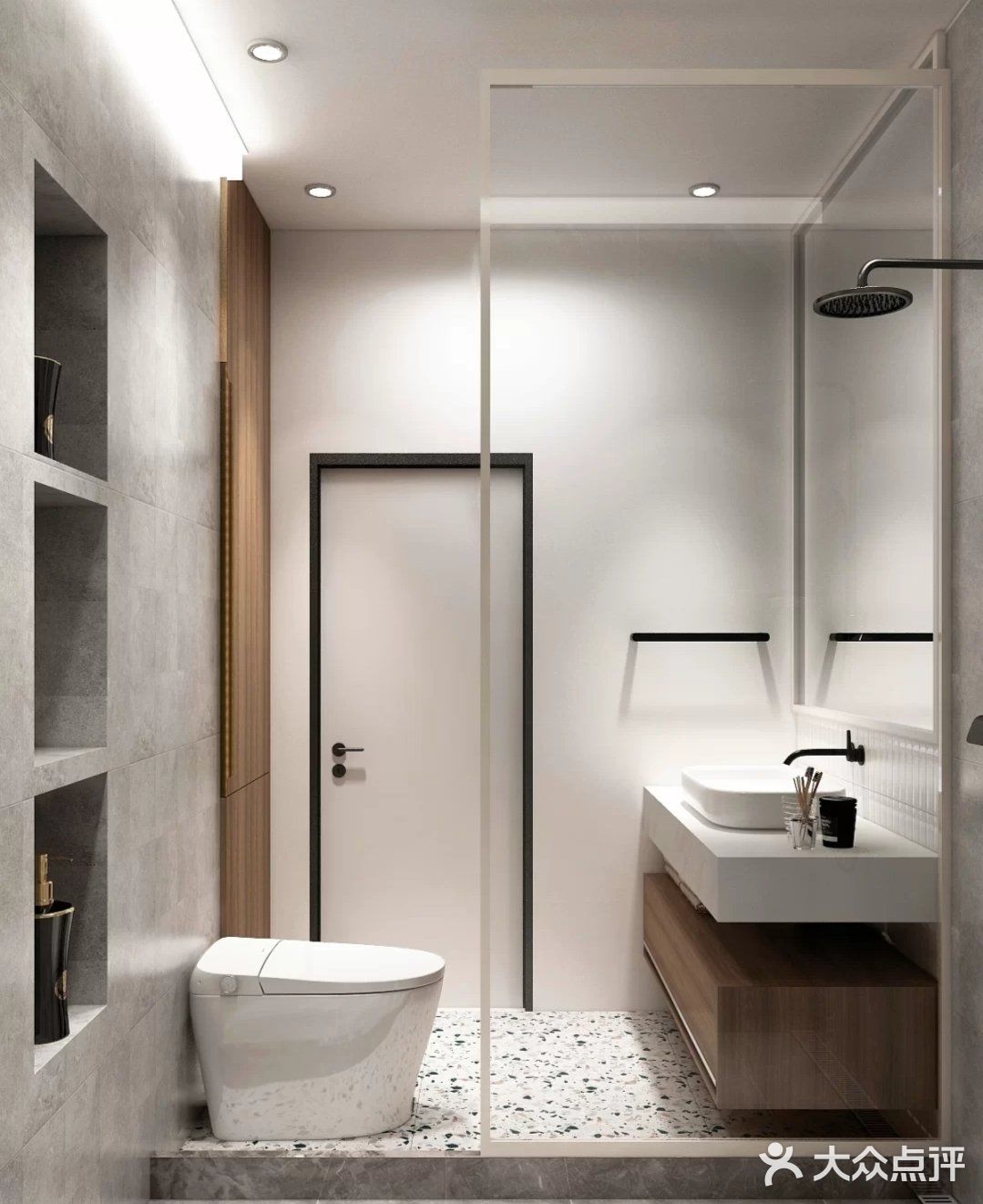 【5m²简约灰浴室丨化繁为简】 ◆卫生间选用灰色调营