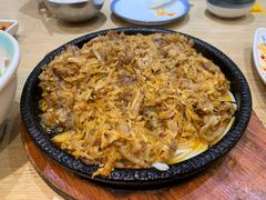 石板五花肉煎酸菜-鸭绿江民族饭店(总店)