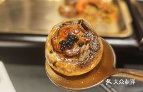Abalone Sauce Baked Shrimp Mousse with Button Mushrooms