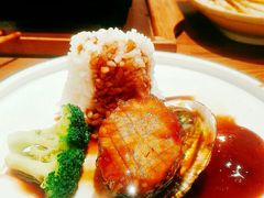 鲍鱼捞饭-东来菜馆•手抓海鲜家常菜•海鲜锅贴(鸽子窝店)
