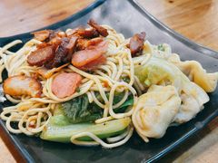 叉烧干捞扁实面-明叔捞面