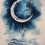 水彩🈷️夜的绘画，简直是美轮美奂💗💗