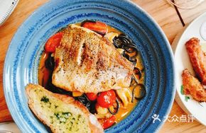 Pan-Seared Sea Bass with Tom Yum Squid Pasta