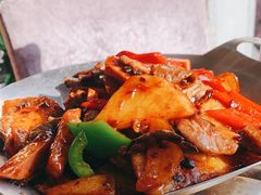 干锅台蘑土豆片-五台山正觉全素斋