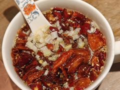 现炸辣椒油-北京老门框爆肚涮肉馆(凤城六路店)