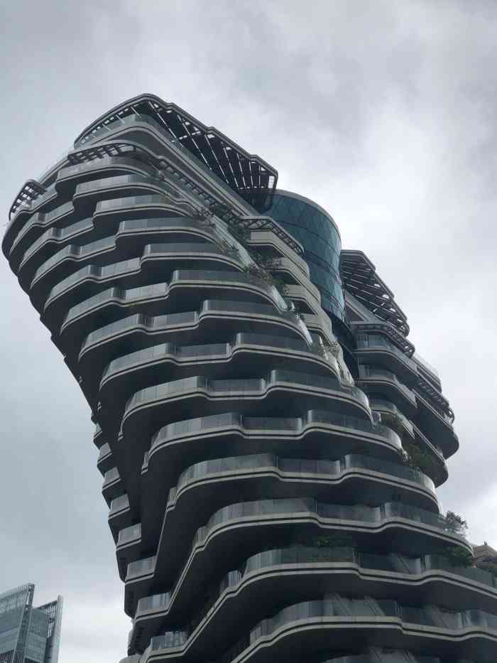 陶朱隐园-"整体看过去倾斜的非常厉害,楼上还有树木,.