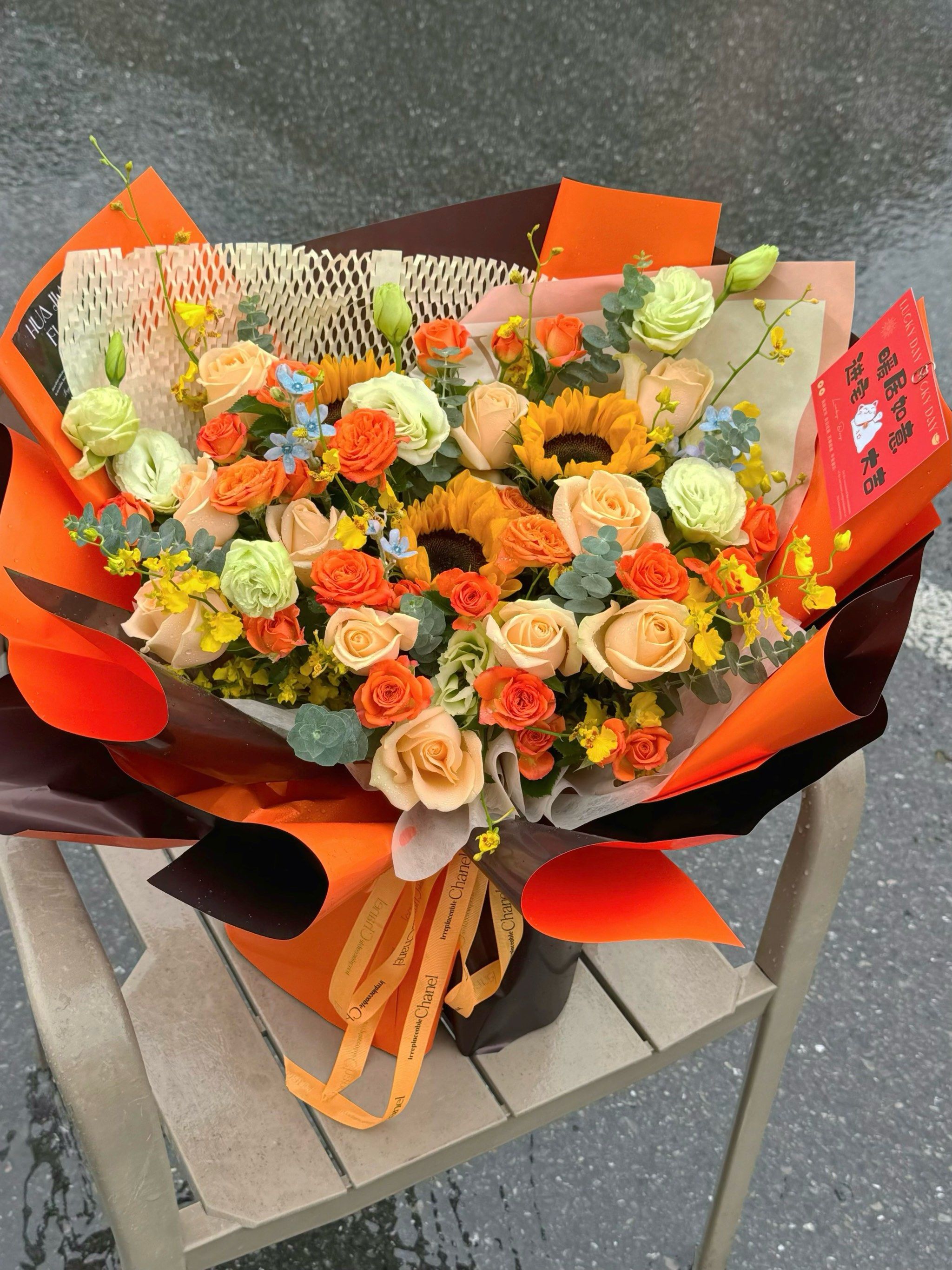 乔迁花束#爱马仕橙花束