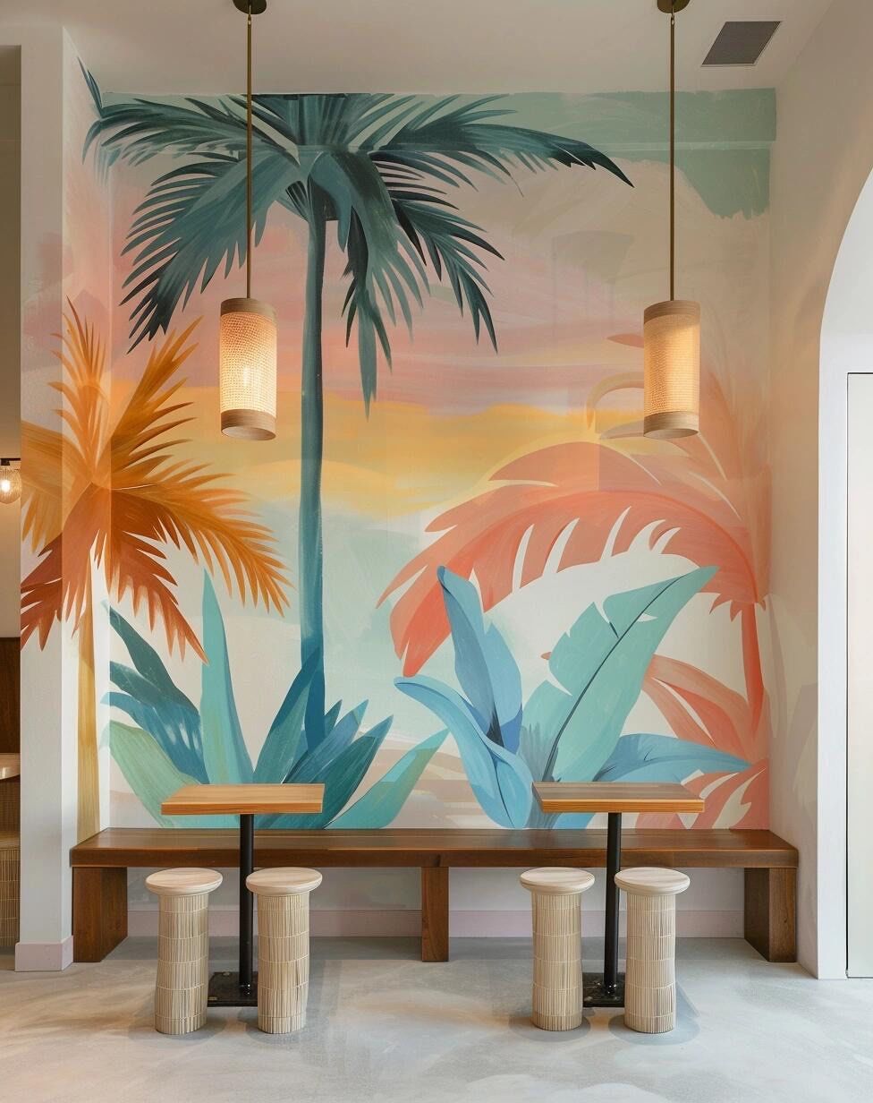 金华墙绘
简约玛卡龙配色民宿墙绘
每一处细节都是对生活美好的