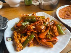 炒鱿鱼-喇喇排骨火锅·传统韩式脊骨汤(望京西园总店)