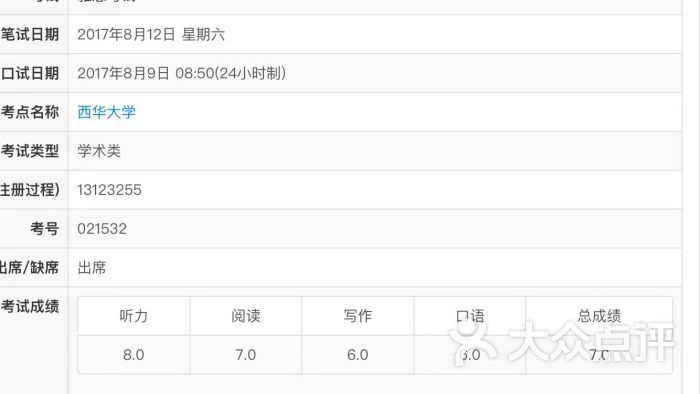 成都朗閣培訓中心第二次雅思成績圖片 - 第11張