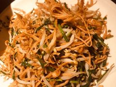 韭菜豆芽炒馓子-百姓山羊烧烤·萧县羊肉(青阳路店)