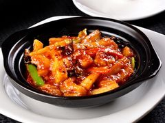 鱼香茄子煲-红月湾海鲜饭店•沙滩海景(双月湾店)