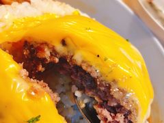 芝士牛肉汉堡咖喱饭-红小满休闲餐厅(十全街店)