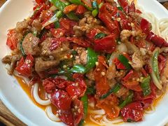 韭菜辣皮子肉拌面-新疆哈利德餐厅(紫薇都市店)