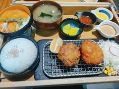 传统日式一牛一虾吉列定食-友名Cross日式咖喱屋(江南大道中店)