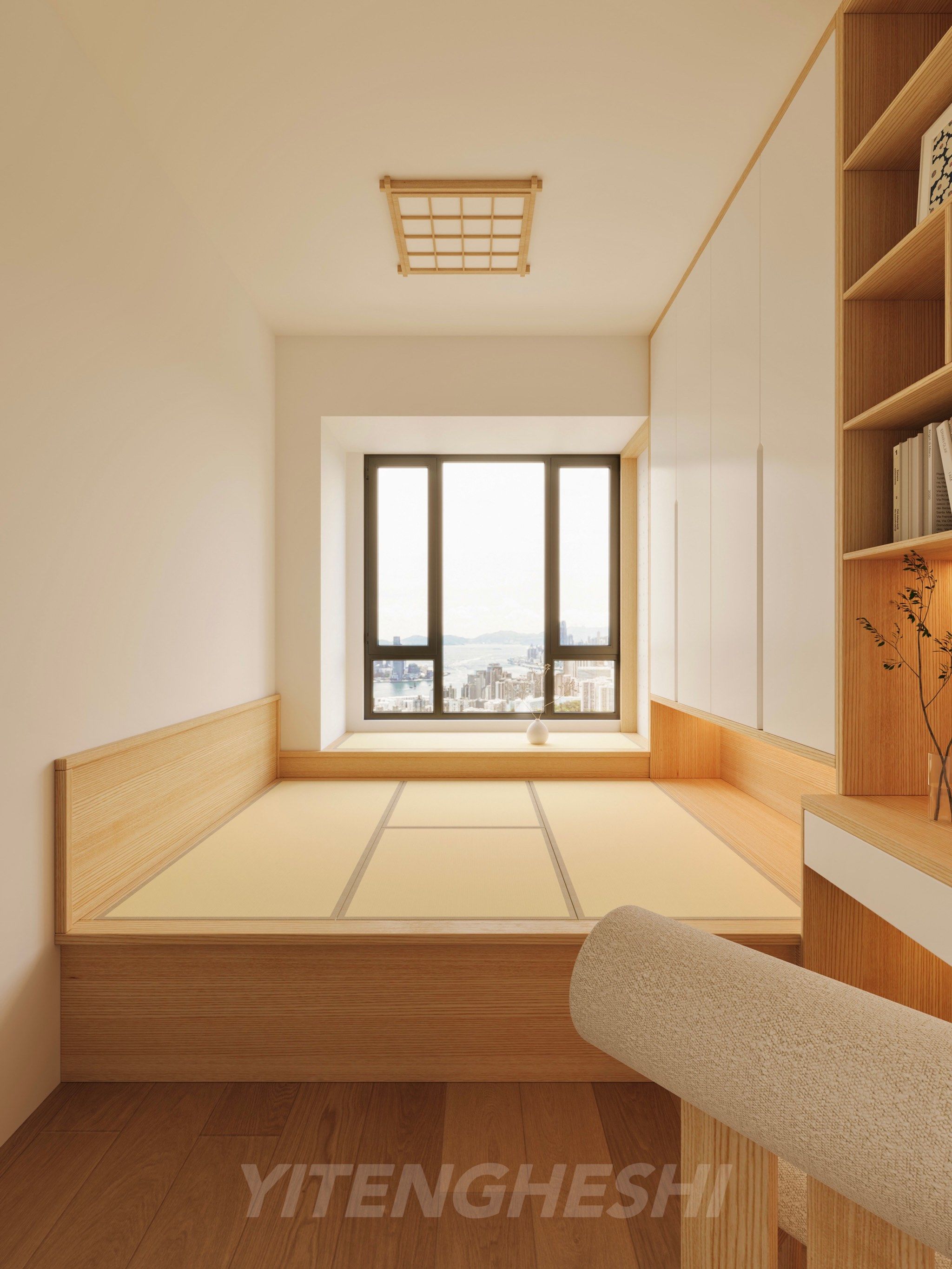 极简原木榻榻米次卧来袭❗堪称i人摆烂天堂😬