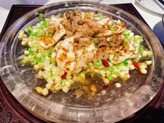 葱油花枝片爆沙鱼扣-山泉粤宴(广东大厦店)