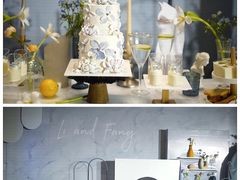 蓝灰色系刮刀花主场甜品台-艾加柒克蛋糕茶歇甜品台(春熙路店)