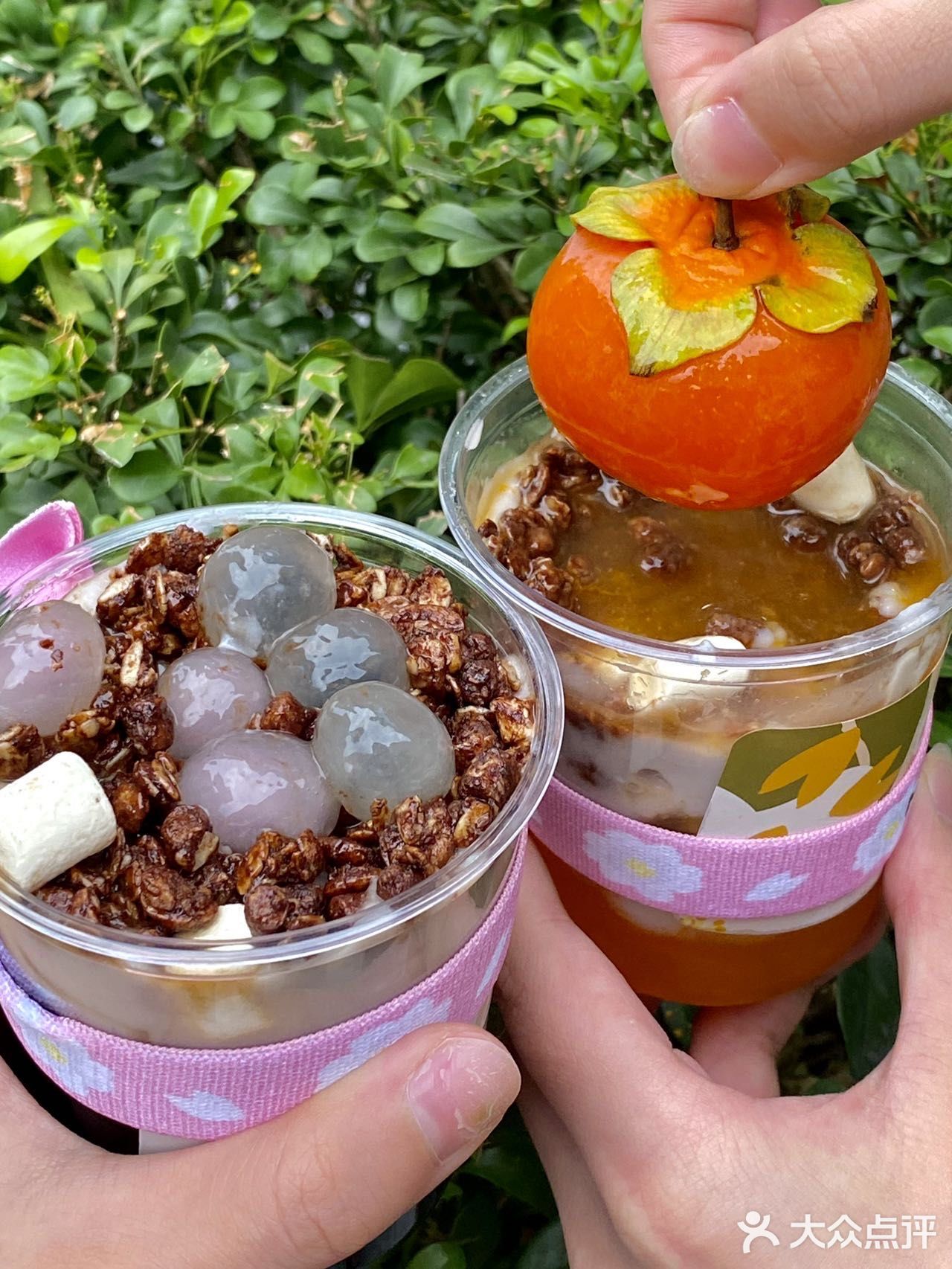 鲜芋仙一整颗柿子燕麦杯🔥真的被惊艳到🍁
