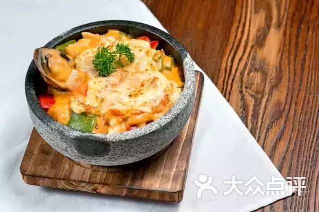 石锅芝士海鲜饭