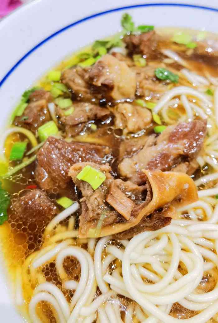 铁记带皮牛肉面-"新开的一家面馆,环境挺干净,中午去的人不.