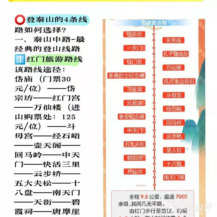 泰山旅游攻略爬山路线泰山门票交通行李寄存