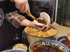 -清真马乐贝腊牛肉蛋黄菜夹馍(马蓉洒金桥店)