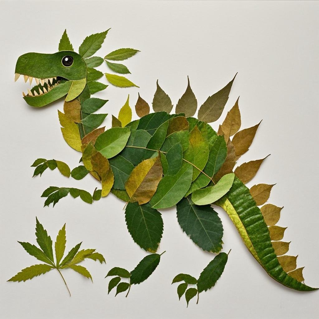 手把手教你制作『树叶画小恐龙』🦖