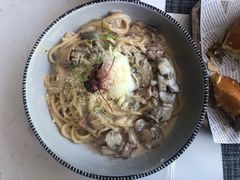 奶油汁培根溏心蛋意面-Future&Kitchen