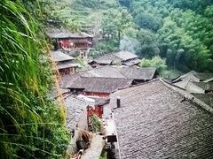 炊烟袅袅的古村。-林坑古村落