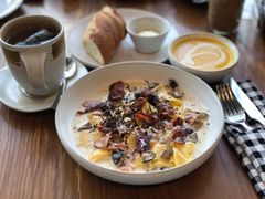 培根蘑菇手工宽面-ROAST coffee & eatery