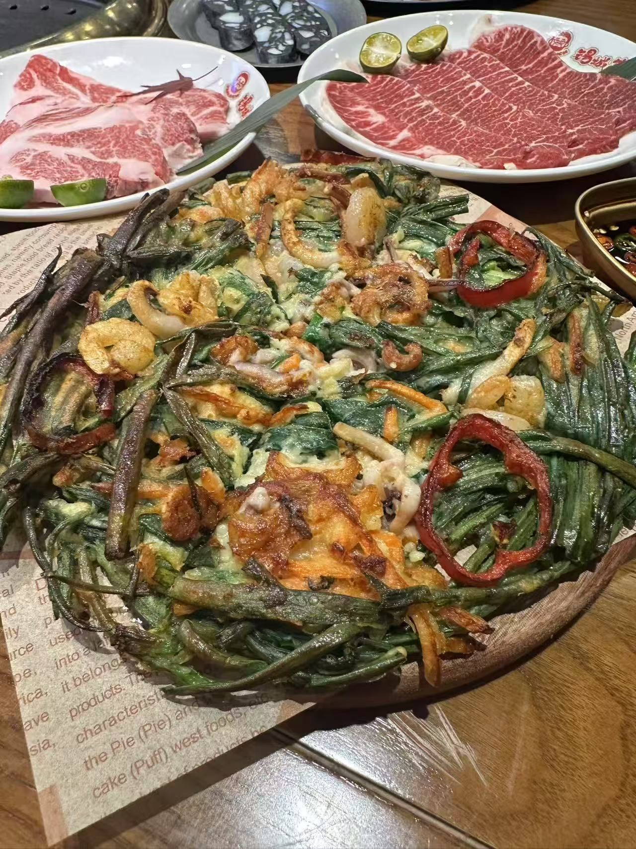 韩式烤肉店的海鲜煎饼,超绝宝藏