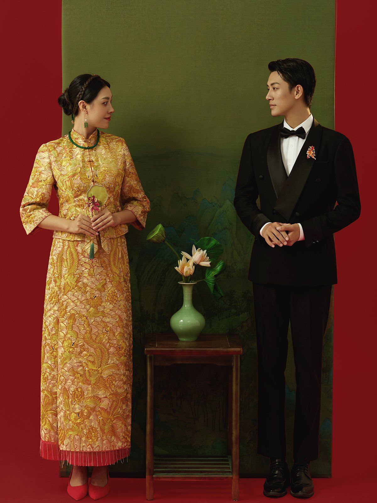 中式复古婚纱照龙凤褂