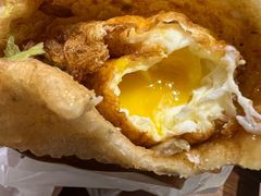 -小红车炸蛋葱油饼