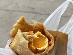 -小红车炸蛋葱油饼