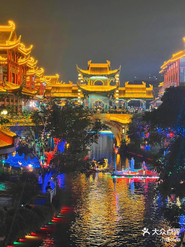 眉山东坡水街夜景真不错