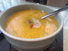 养生小米煮菜心-东方山水金沙酒店-雅香阁中餐厅