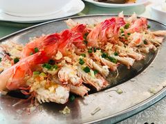 蒜蓉开边蒸大桂虾-辉记虾塘海鲜农庄