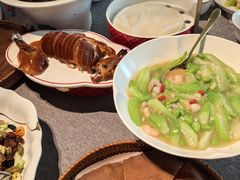 小嫩豆丝瓜配虾仁-秀儿四九城·新京菜(亚运村鸟巢店)