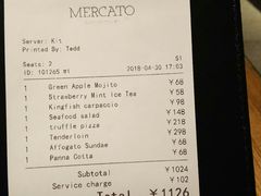 账单-Mercato莫卡多露台餐厅与酒吧(K11店)