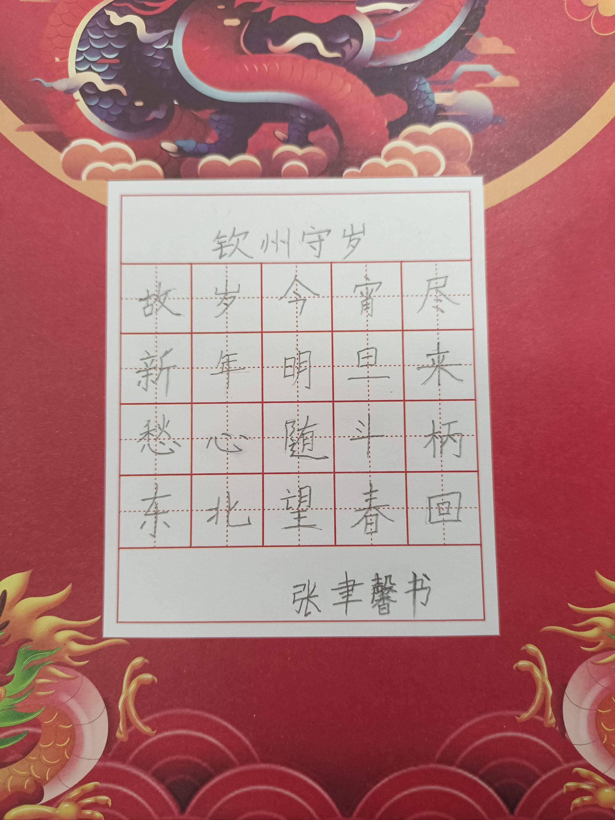 赵汝飞练字