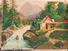 学生水粉风景作品-津艺画室