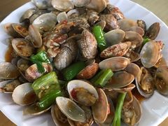 姜葱炒花甲-七鲜渔港美食餐厅(巽寮湾海景店)