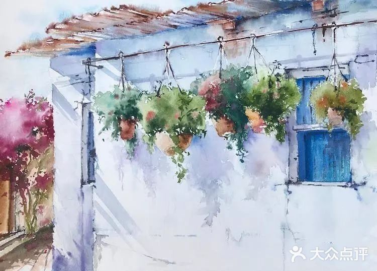 一组会发光的小镇水彩画！✨