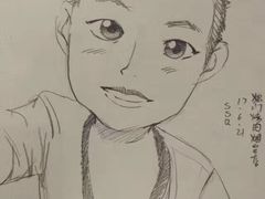 给客人画的卡通画-獨門烤肉(开发区店)