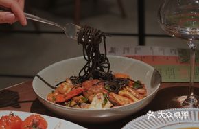 Venetian Spiced Seafood Risotto with Squid Ink Pasta