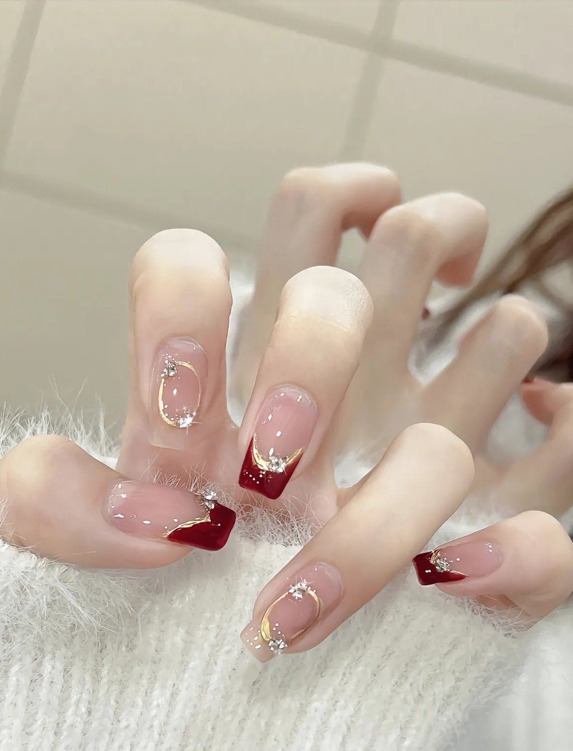 简约中长款美甲