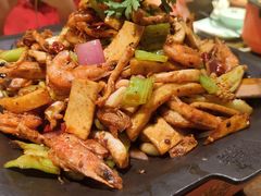 炭火干锅虾+鱿鱼须-炭舍干锅·烤鱼(扬名广场店)